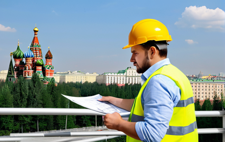 **

"A professional architect, fully clothed in modest business attire, reviewing blueprints on a construction site in Moscow. Hard hat, safety vest, and appropriate footwear. Modern cityscape in the background, daytime. Perfect anatomy, correct proportions, well-formed hands, proper finger count, natural pose, professional photography, high quality, safe for work, appropriate content, family-friendly."

**