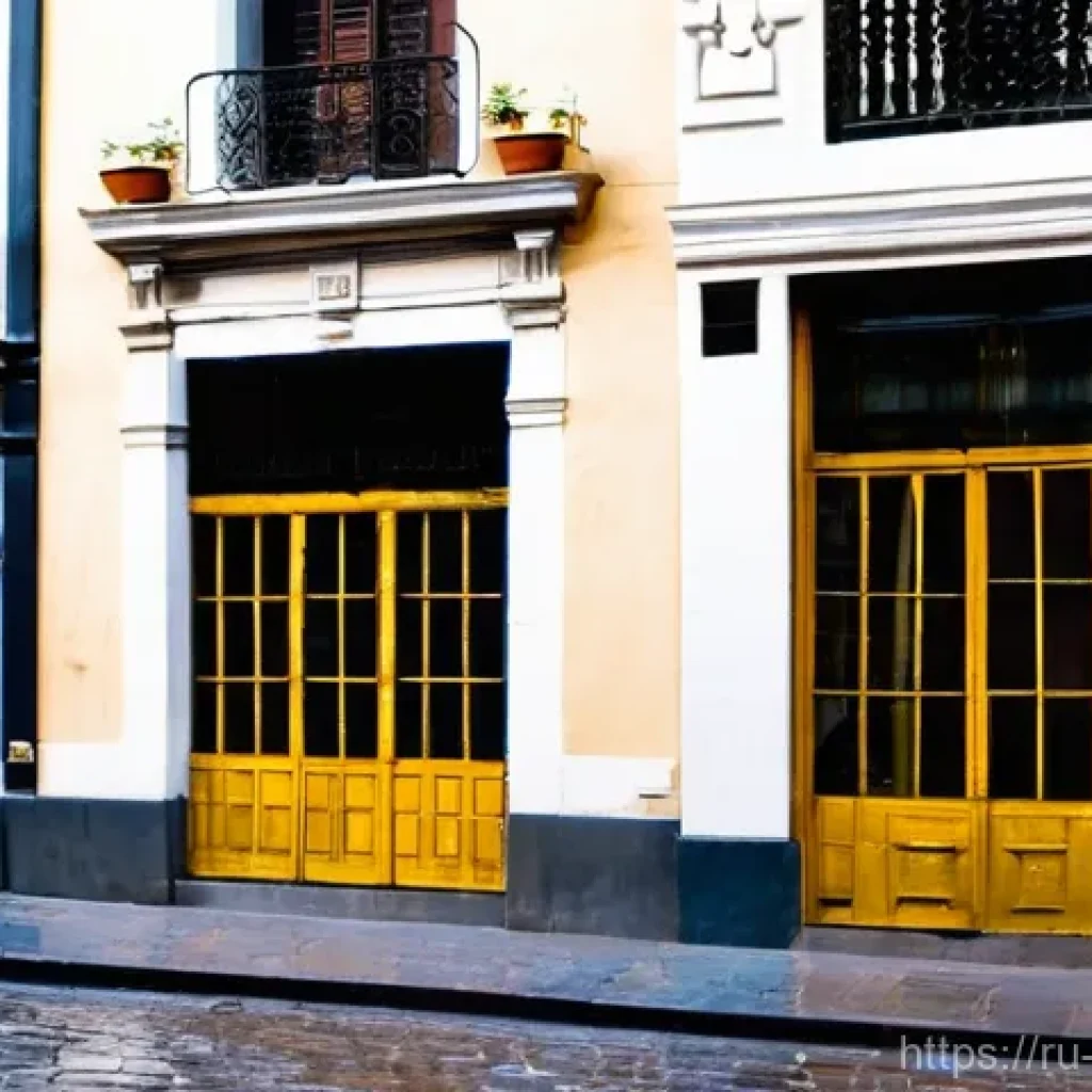 산텔모 벼룩시장 쇼핑 팁 - A serene morning scene in San Telmo, Buenos Aires. The cobblestone streets are wet from a recent rai...