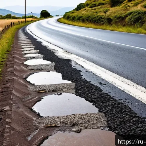 Home 32 아르헨티나에서 운전할 때 주의할 점 - A detailed roadside scene in Argentina showing a contrast between urban and rural road conditions: a...