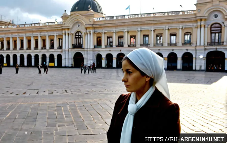 아르헨티나 군사 독재 시절 - Photorealistic historical remembrance scene in Buenos Aires, Argentina during the military dictators...